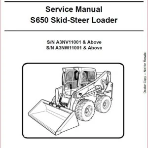 BOBCAT S650 SKID-STEER LOADER SERVICE REPAIR WORKSHOP MANUAL - PDF DOWNLOAD