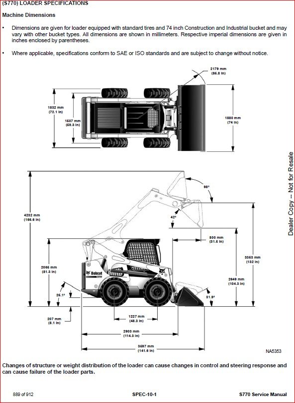 BOBCAT S770 SKID STEER LOADER SERVICE REPAIR WORKSHOP MANUAL - PDF ...