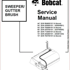 BOBCAT SWEEPERGUTTER BRUSH SERVICE REPAIR WORKSHOP MANUAL - PDF DOWNLOAD