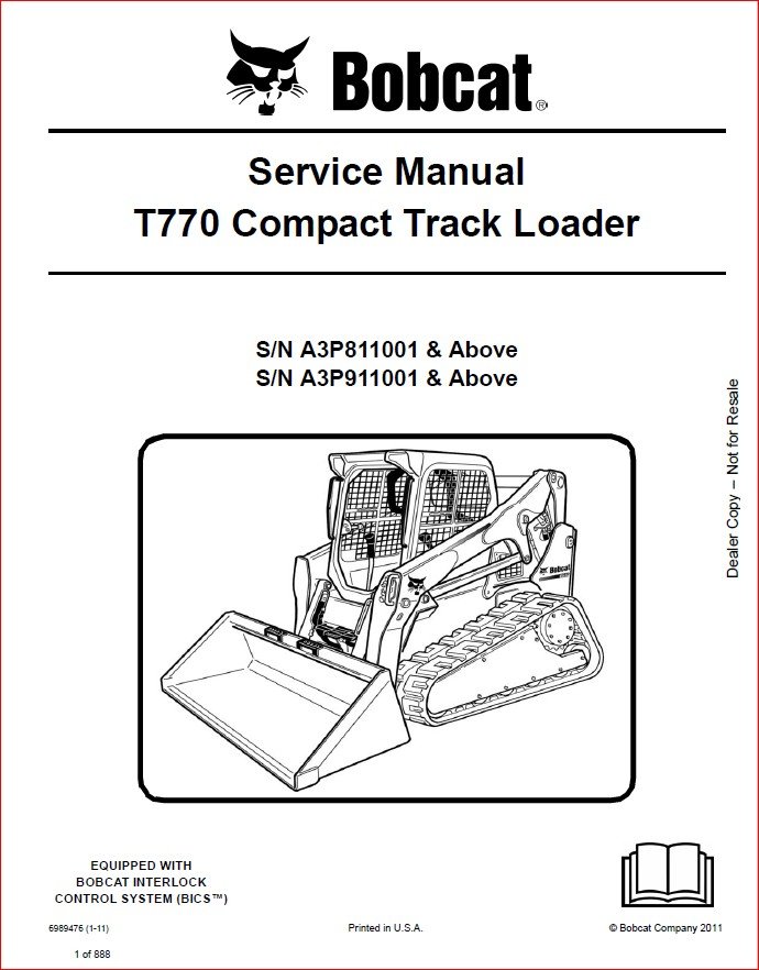 BOBCAT T770 COMPACT TRACK LOADER SERVICE REPAIR WORKSHOP MANUAL - PDF