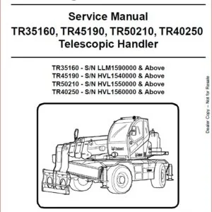 BOBCAT TR35160,TR45190,TR50210,TR40250 SERVICE REPAIR WORKSHOP MANUAL - PDF DOWNLOAD