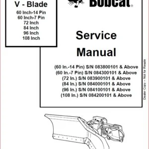 BOBCAT V BLADE SERVICE REPAIR WORKSHOP MANUAL - PDF DOWNLOAD
