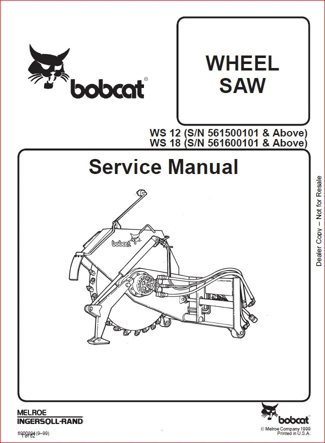 BOBCAT WHEEL SAW SERVICE REPAIR WORKSHOP MANUAL - PDF DOWNLOAD - Image 4