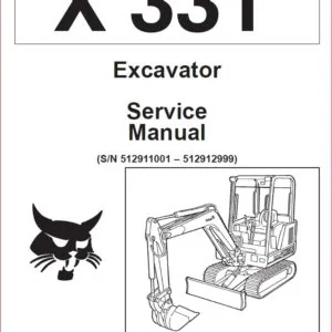 BOBCAT X 331 EXCAVATOR SERVICE REPAIR WORKSHOP MANUAL - DOWNLOAD