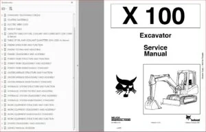 BOBCAT X100 EXCAVATOR SERVICE REPAIR WORKSHOP MANUAL - PDF DOWNLOAD