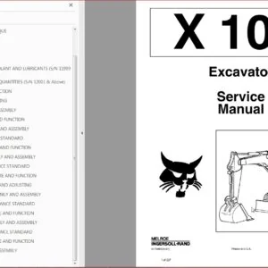 BOBCAT X100 EXCAVATOR SERVICE REPAIR WORKSHOP MANUAL - PDF DOWNLOAD