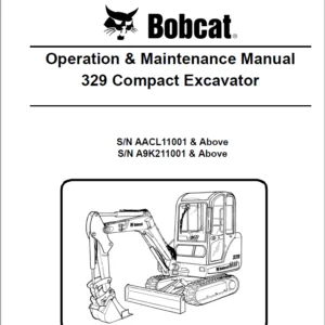 Bobcat 329 Compact Excavator Operation & Maintenance Manual - PDF Download