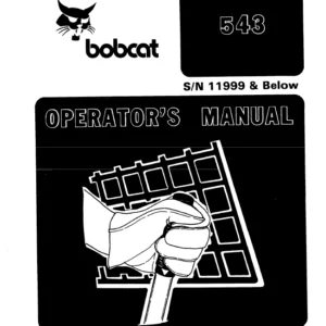 Bobcat 543 543B Operation's Maintenance Manual  - PDF Download