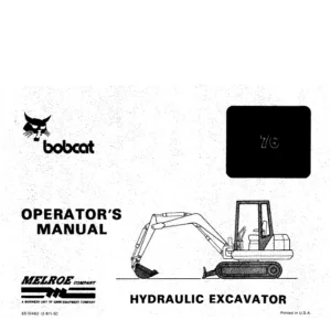 Bobcat 76 Hydraulic Excavator Operator's Manual - PDF Download