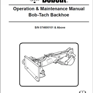 Bobcat Bob-Tach Backhoe Operation & Maintenance Manual - PDF Download