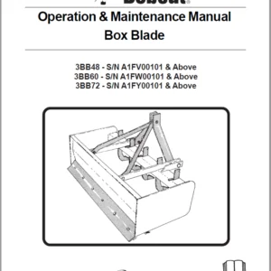 Bobcat Box Blade Operation & Maintenance Manual - PDF Download