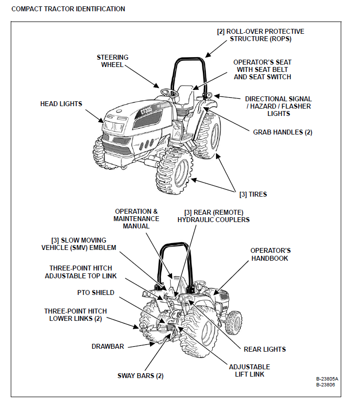 Bobcat CT335 Compact Tractor Operation & Maintenance Manual - PDF