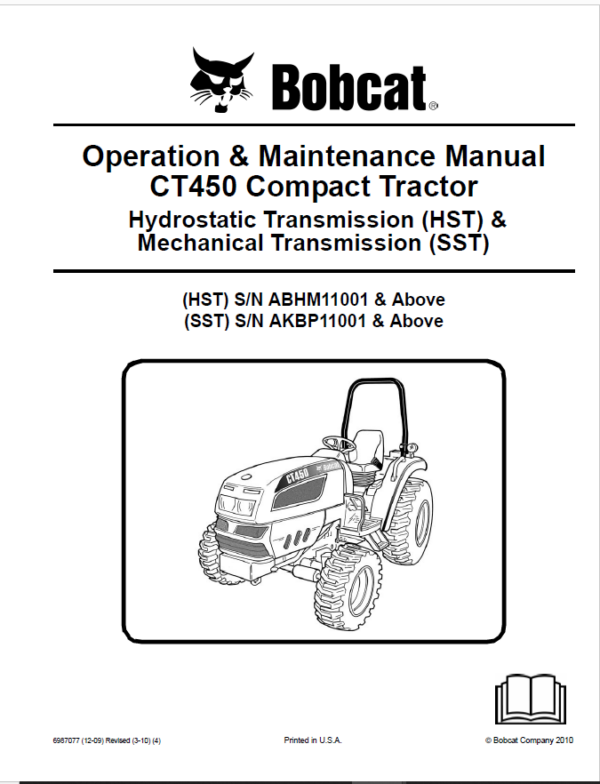 Bobcat CT450 Compact Tractor Operation & Maintenance Manual - PDF ...