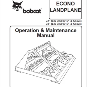 Bobcat Econo Landplane Operation & Maintenance Manual  - PDF Download