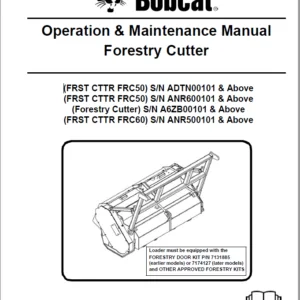 Bobcat Forestry Cutter Operation & Maintenance Manual - PDF Download