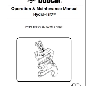 Bobcat Hydra tilt Operation & Maintenance Manual - PDF Download