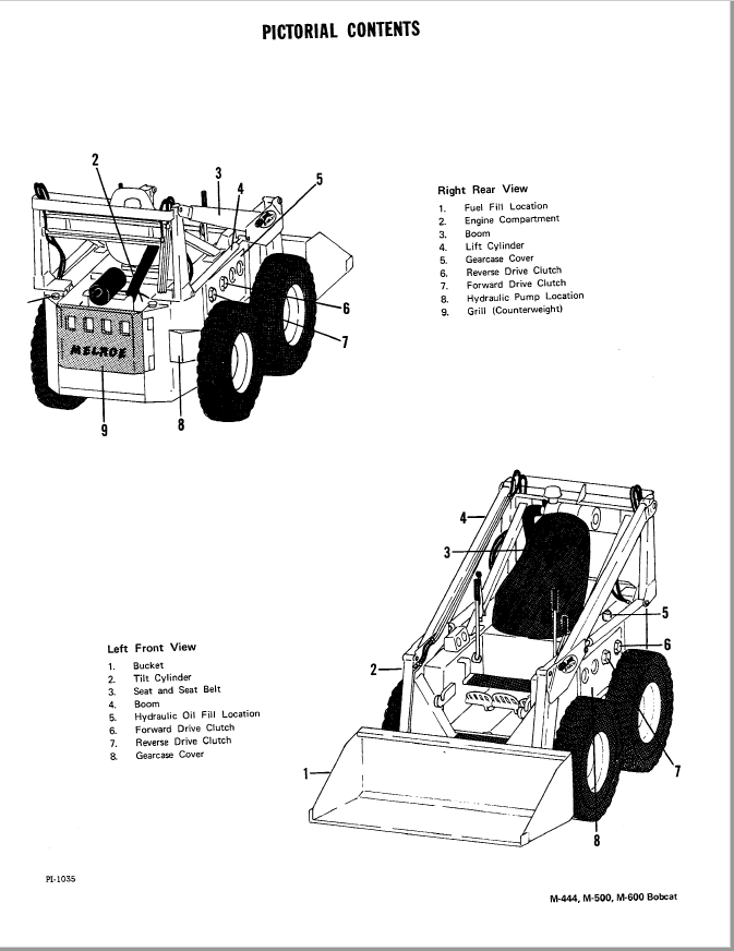 M500 Bobcat Parts Diagrams