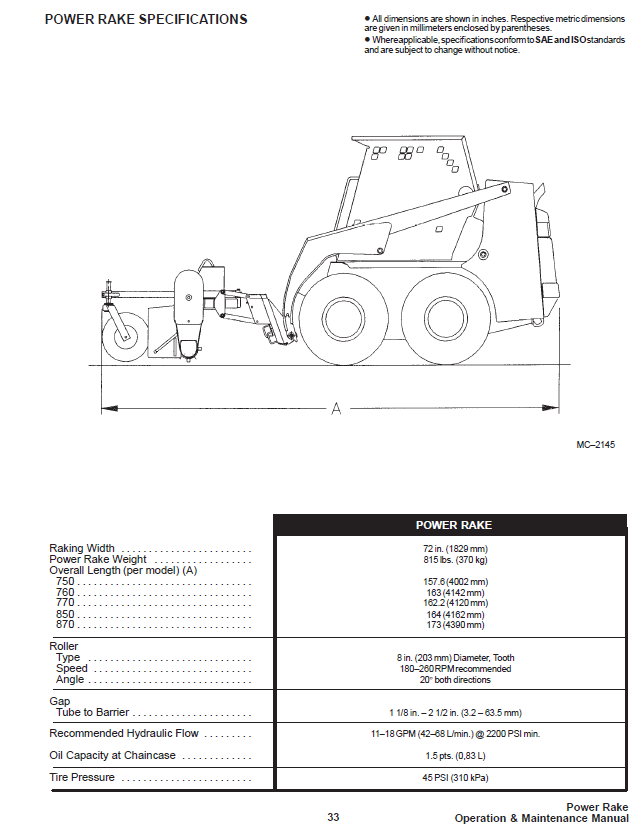 Bobcat Power Rake Operation & Maintenance Manual - PDF Download ...