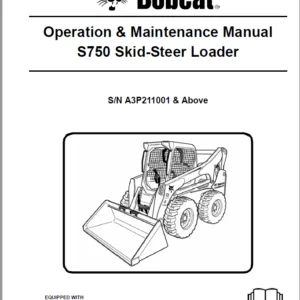 Bobcat S750 Skid Steer Loader Operation & Maintenance Manual - PDF Download