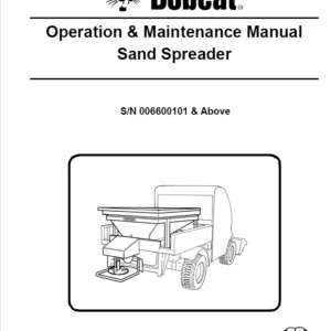 Bobcat Sand Spreader Operation & Maintenance Manual - PDF Download