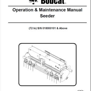 Bobcat Seeder Operation & Maintenance Manual - PDF Download