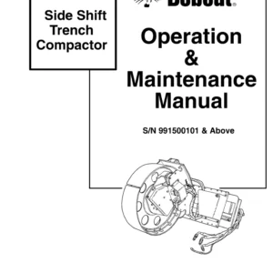 Bobcat Side Shift Trench Compactor Operation & Maintenance Manual - PDF Download