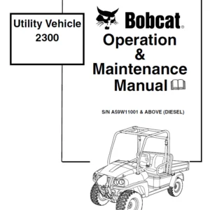 Bobcat Utility Vehicle 2300 Operation & Maintenance Manual - PDF Download