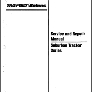 Bolens Suburban Tractor Series Service Repair Workshop Manual 1984-1993 - PDF DOWNLOAD
