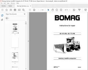 Bomag Sanitary Landfill Compactor Bc 672 Rb Bc 772 Rb Service Repair Manual - PDF Download