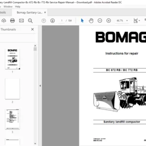 Bomag Sanitary Landfill Compactor Bc 672 Rb Bc 772 Rb Service Repair Manual - PDF Download