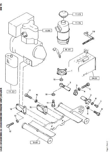 Bomag Bw75hs Walk behind Double Drum Vibrat Roller Parts Catalogue Manual Instant SN 101020300121-101020300959- Download - Image 4