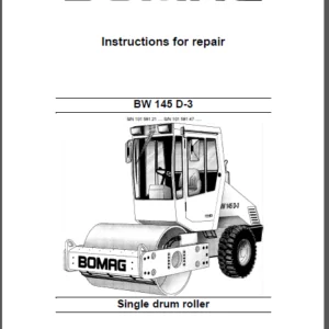 Bomag Bw 145 D 3 Single Drum Roller Workshop Service Repair Manual Download