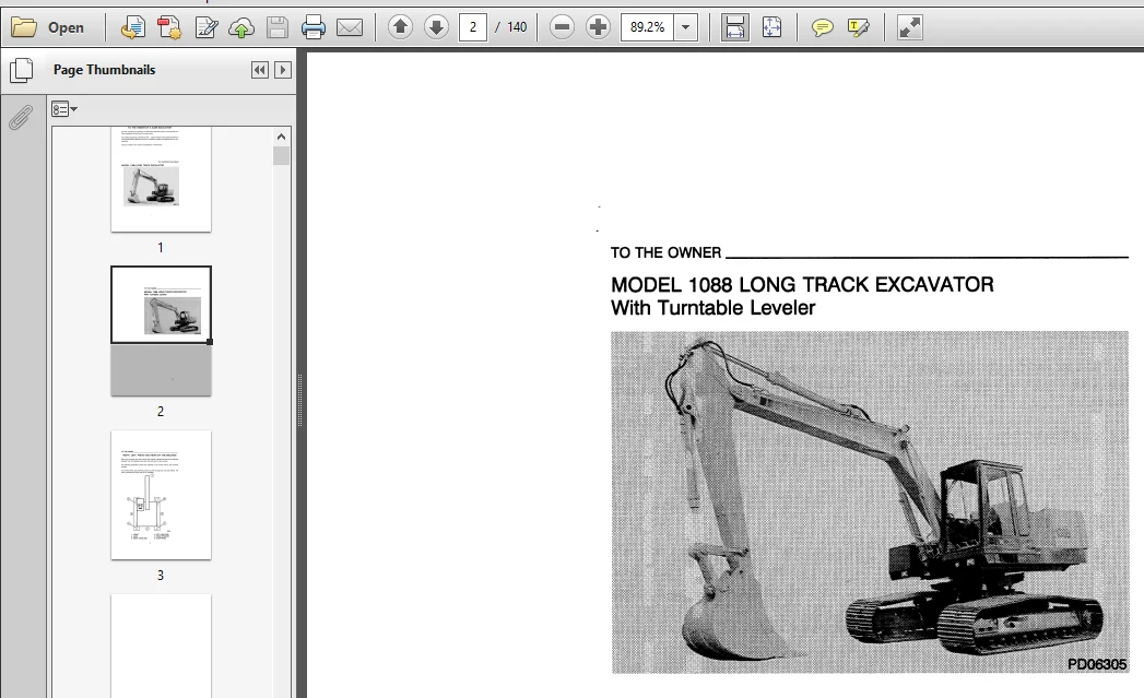 CASE 1088 Excavator Operators Manual - PDF DOWNLOAD - Image 3