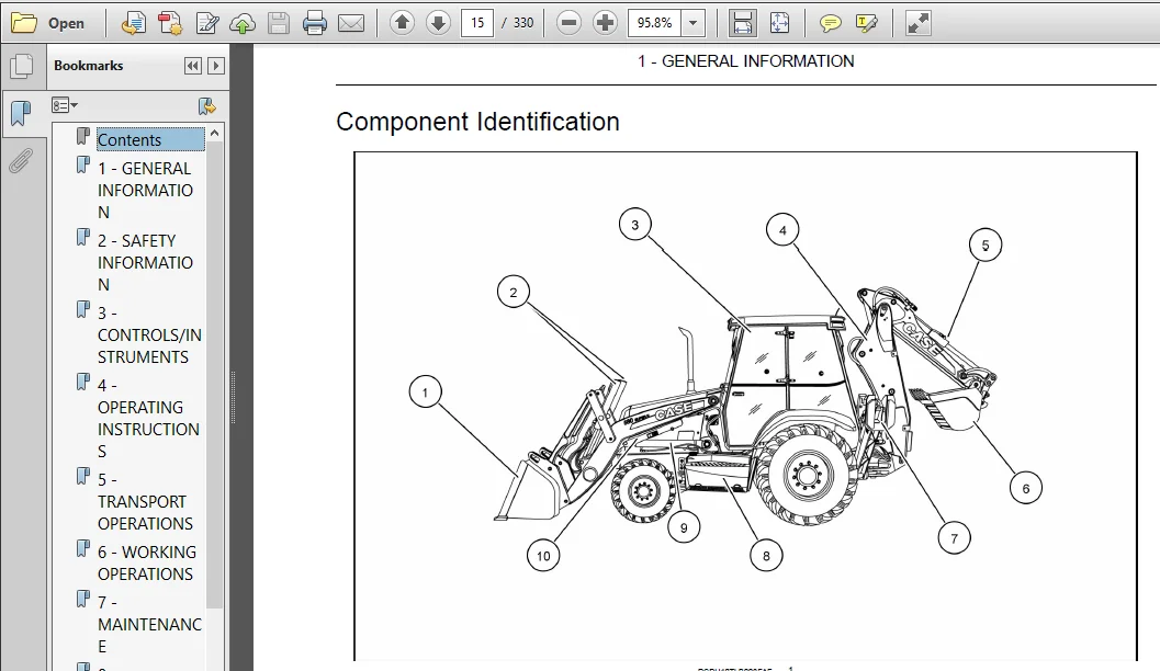 CASE 580N 580SN WT 5805N 590SN Loader Backhoe Operator's Manual - PDF Download - Image 3