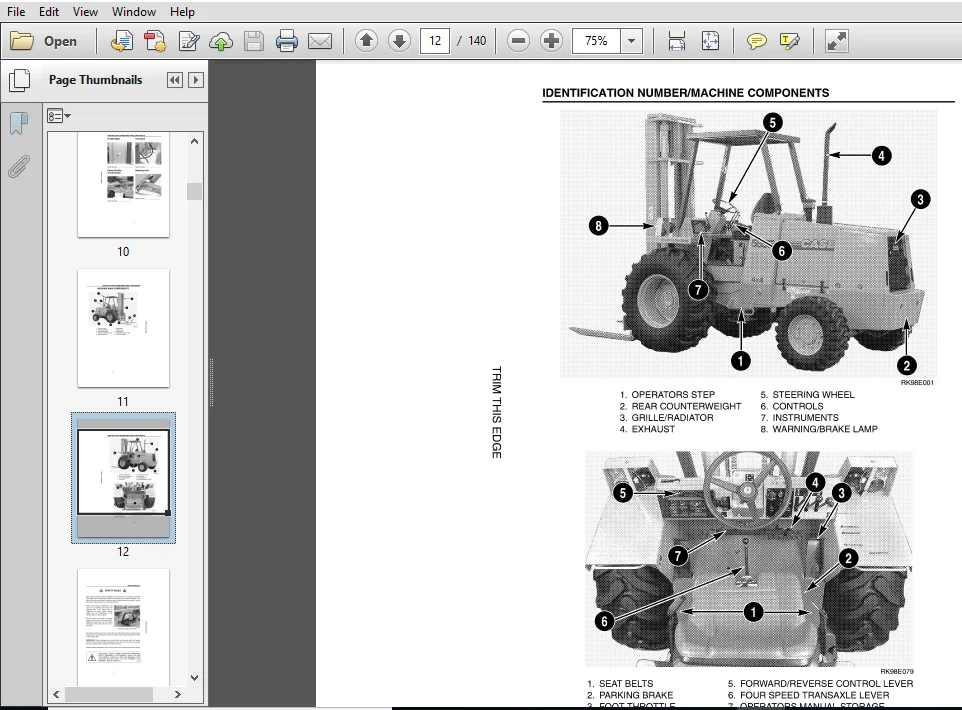CASE 584E, 585E and 586E Forklift Operators Manual - PDF Download - Image 3