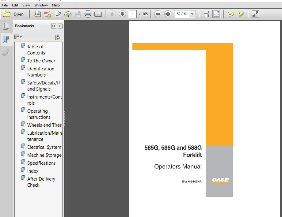 CASE 585G, 586G and 588G Forklift Operators Manual - PDF Download - Image 2