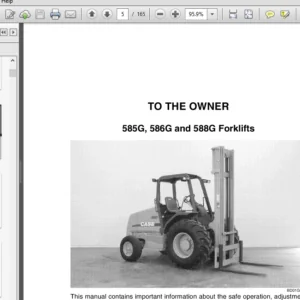 CASE 585G, 586G and 588G Forklift Operators Manual - PDF Download