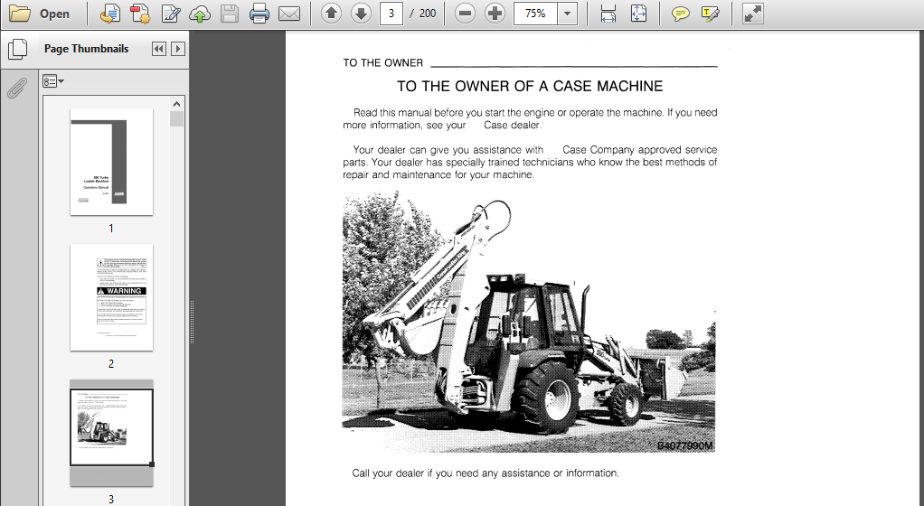 CASE 590 Turbo Loader Backhoe Operator 's Manual - PDF Download ...