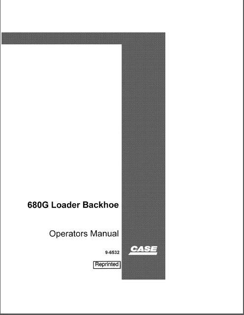 CASE 680G Loader Backhoe Operator 's Manual - PDF Download - Image 2