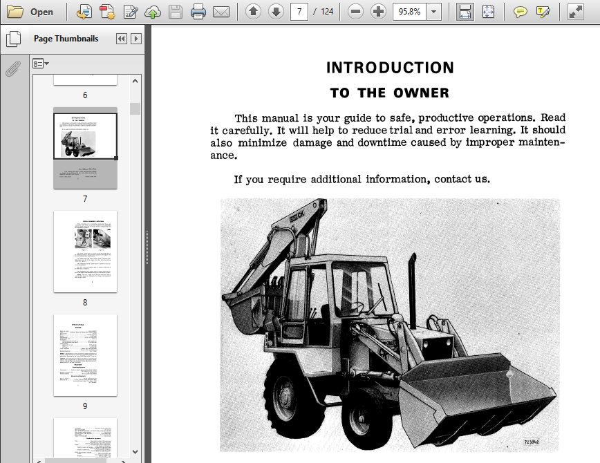 CASE 780 CK Loader Backhoe Operator 's Manual - PDF Download ...