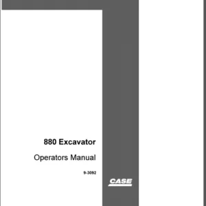 CASE 880 Excavator Operators Manual - PDF DOWNLOAD
