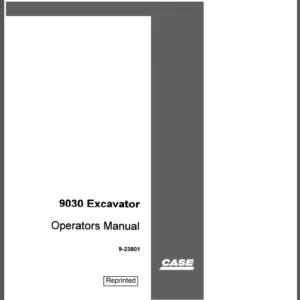 CASE 9030 Excavator Operators Manual - PDF DOWNLOAD