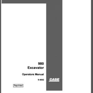 CASE 980 Excavator Operators Manual - PDF DOWNLOAD