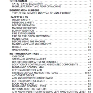 CASE CX130 - CX160 OPERATORS MANUAL - PDF DOWNLOAD