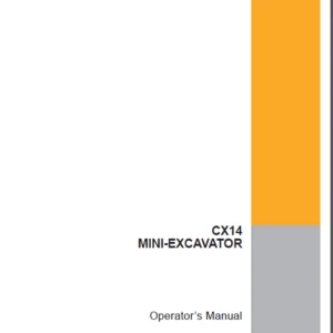 CASE CX14 MINI EXCAVATOR Operator’s Manual - PDF DOWNLOAD