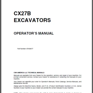 CASE CX27B EXCAVATORS OPERATOR’S MANUAL - PDF DOWNLOAD