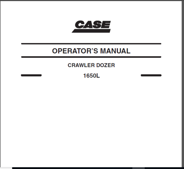 Case Crawler Dozer 1650L Operator's Manual - PDF Download ...