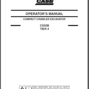 Case Cx50B Tier 4 Compact Crawler Excavator Operator's Manual - PDF Download