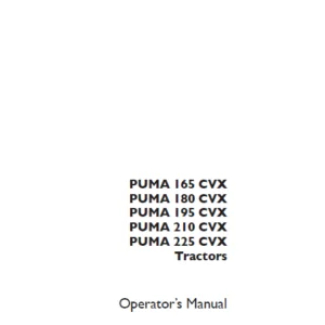 Case IH PUMA 165 180 195  210 225 CVX Tractors  OPERATORS MANUAL - PDF DOWNLOAD