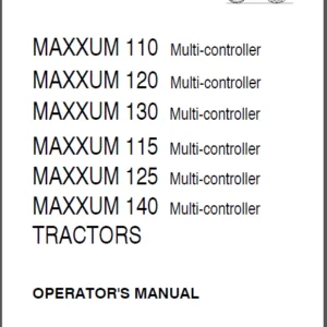 Case IH MAXXUM 110 120 130 115 125 140 Multicontroller Tractors Operators Manual - PDF DOWNLOAD